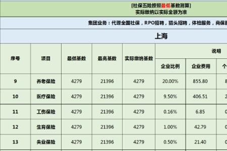 社保自助缴费标准