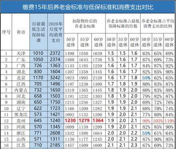 广东各城市社保15年后每月拿多少