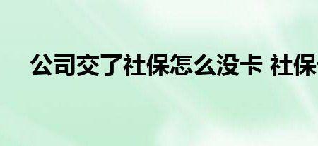 上海交了社保为什么没有社保卡