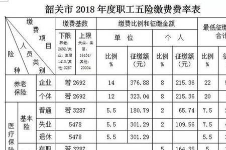 福建职工社保缴费标准一览表