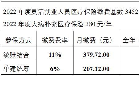 山东滕州灵活就业2022缴费标准