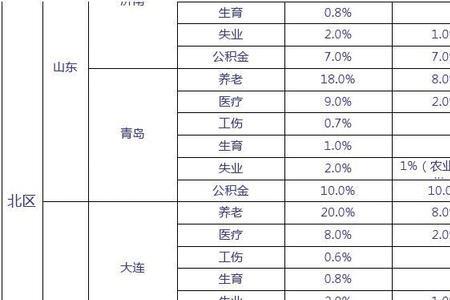 失地社保缴费比例一览表