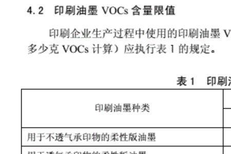 voc的标准值是多少