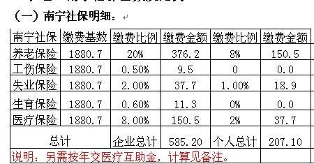 个人交330社保公司交多少