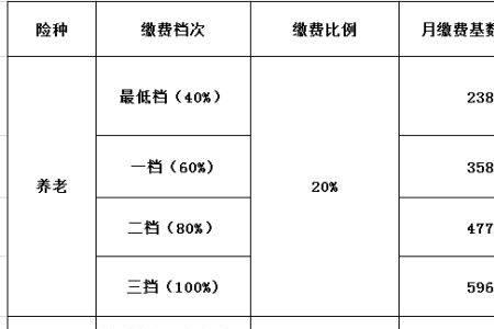 三险缴费比例表