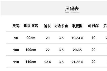 裤子大小裆的比例尺寸