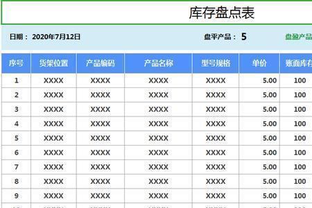 月末盘点表是什么意思