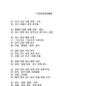 取名用字一的同音字