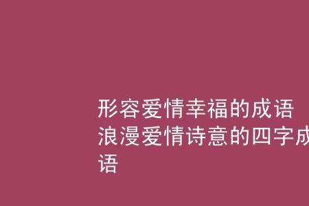 关于爱情第一的成语