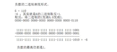 二进制中怎样识别负数