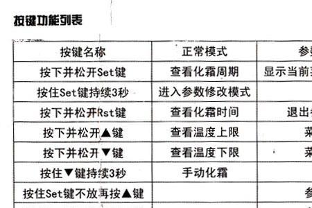 铭雪厨房冰箱温控器说明书