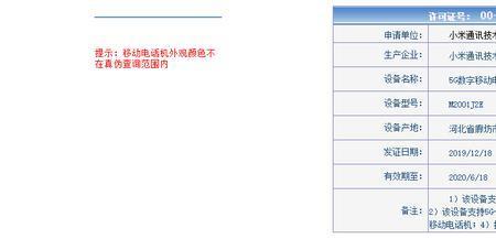 小米手机有进网许可证吗