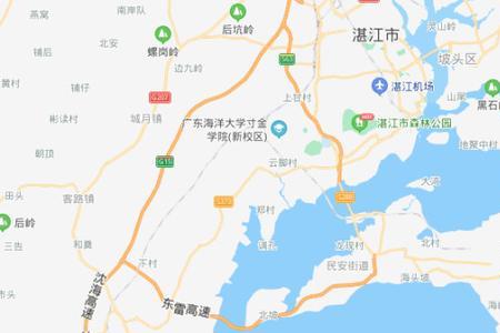 东海岛到硇洲岛海面距离