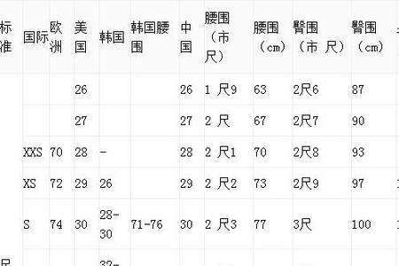 腰围42厘米标准尺寸