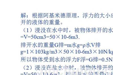 黄金阿基米德定律浮力公式