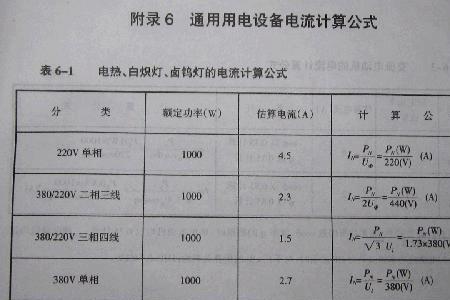 空调的电流计算公式