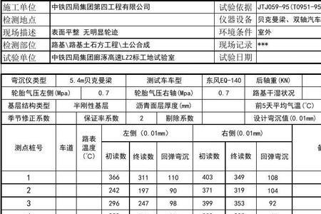 路基弯沉表的正确读数计算方法