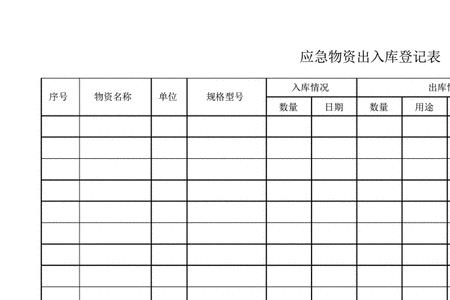 出入库登记本怎么填写