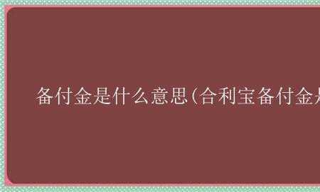 备付金入账是什么意思