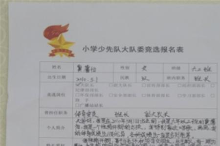 小学大队委申请书理由怎么写