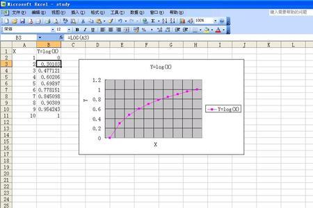 excel上如何计算一个数的对数
