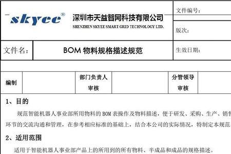 物料规格是什么意思