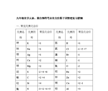 含钠元素的种类及其化合价