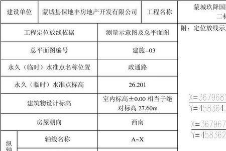 定位放线允许偏差范围