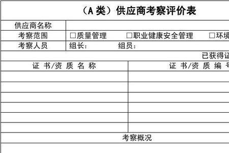 质量部对供应商评价内容