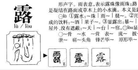 露笑脸的露是读lu还是lou