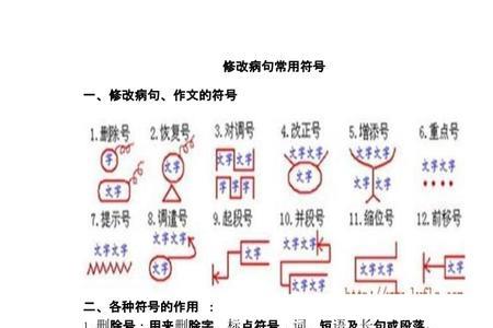 三年级五种修改符号