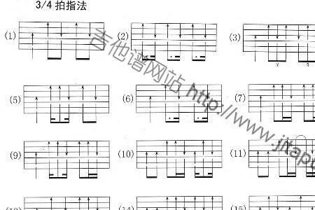 吉他扫弦强拍扫哪几根弦