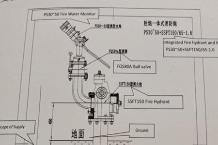 室外消火栓闸阀位置