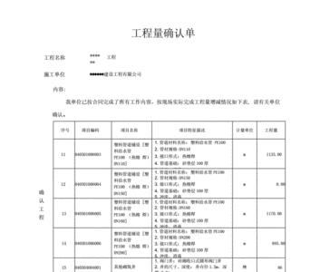 结算工程量确认单怎样做