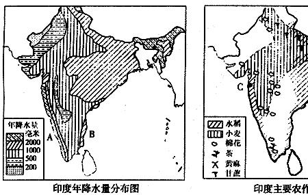 印度农作物分布