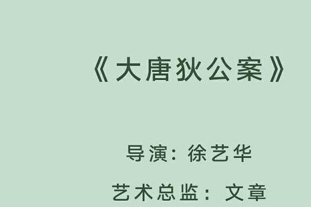 文章大唐狄公案拍完了吗