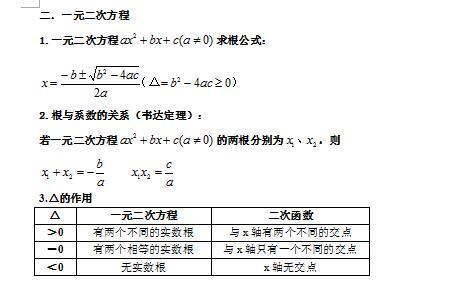 一元二次方程abc的求值公式