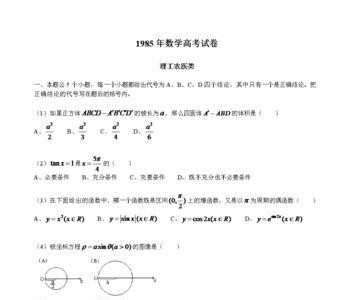 1983年高考数学试卷难度