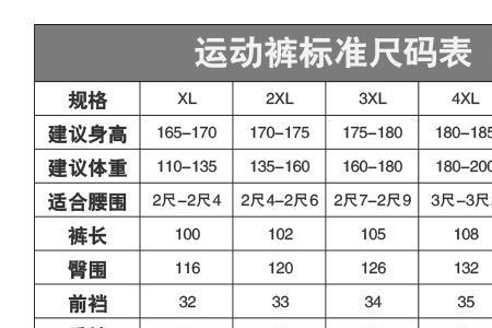 180男生腿围标准对照表