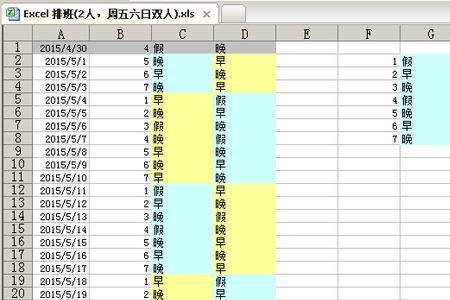 周一到周五的出勤天数公式