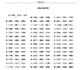 方字组词一年级