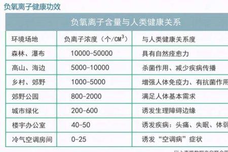 负氧离子标准