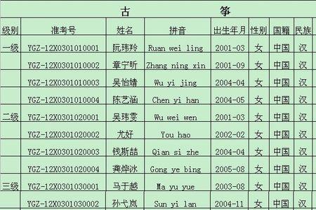 古筝考级错几个能过