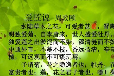 爱莲说闻字意思