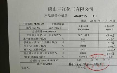 亚硫酸氢钠的离子浓度比例大小