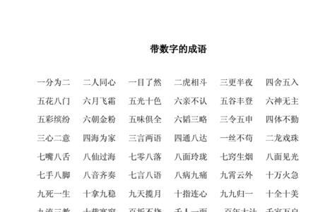 形容数字多的四字成语