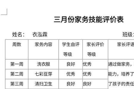 五年级家务技能有哪些内容