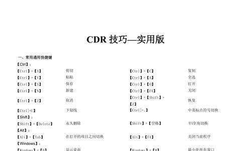 cdr取消上一步命令快捷键