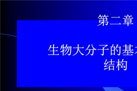 生物大分子的结构基础