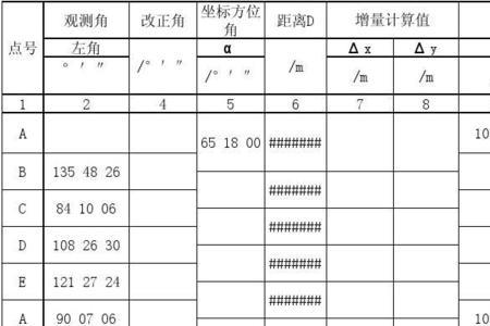 导线测量左角计算公式